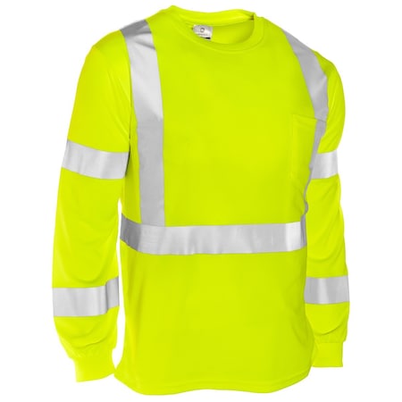 Kishigo XL, Lime, Class 3, Long Sleeve Class 3 T-Shirt 9145-XL